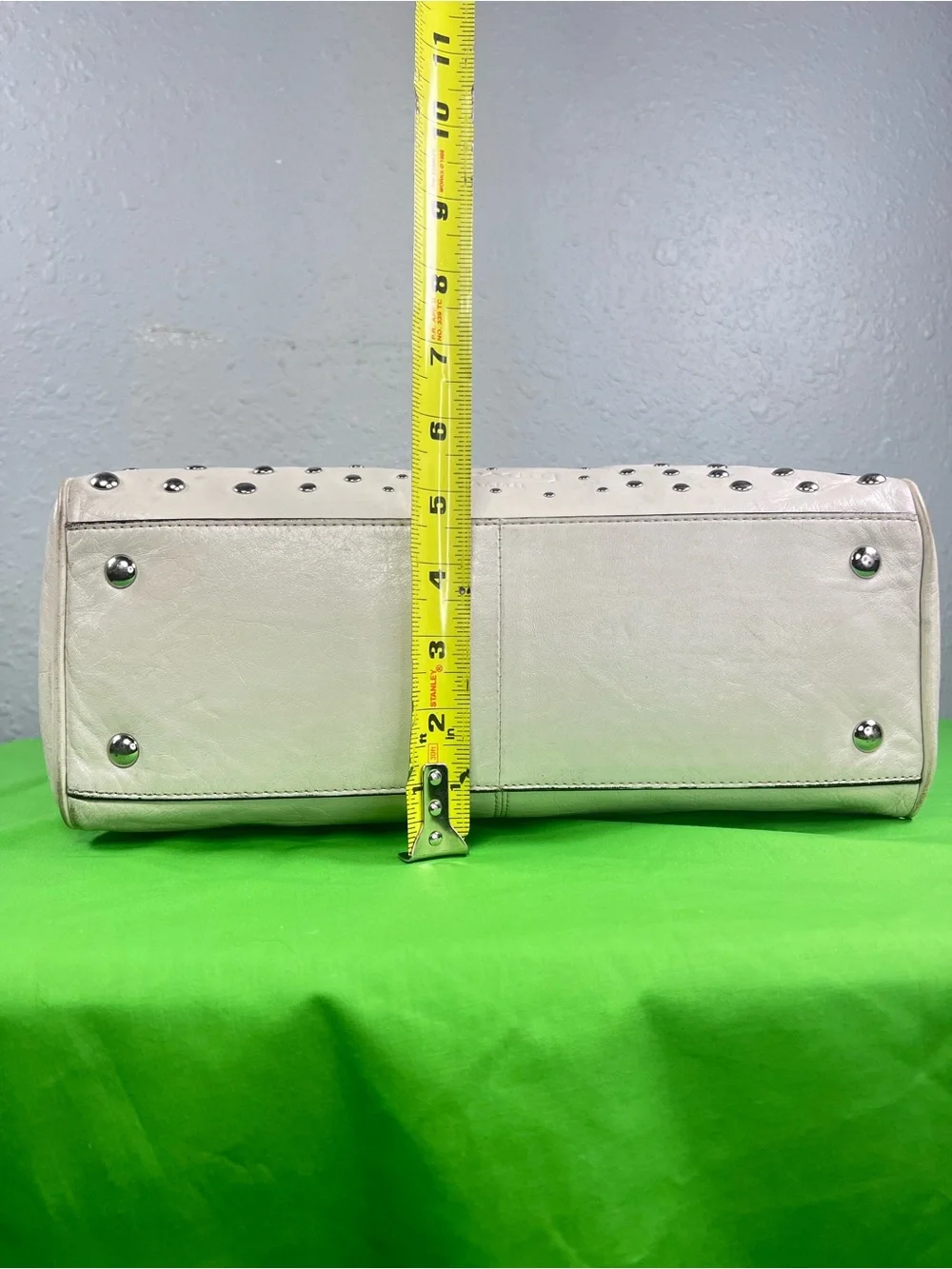 Coach Studded White Leather Satchel Crossbody Bag Y2K Vintage